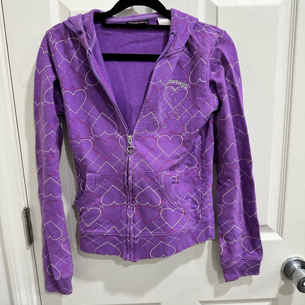 Heatherette Heart Pattern Purple Women's Jacket